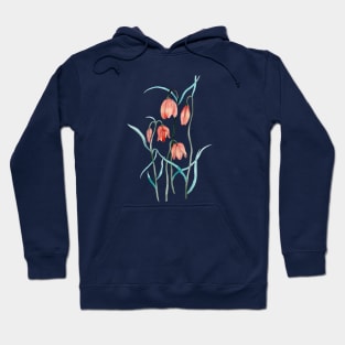 Watercolor Orange Sunset Orchid Hoodie